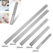 Метална везна Права линийка от неръждаема стомана Измерване на канцеларски принадлежности Аксесоар за чертане Ръчен инструмент Училищни офис консумативи