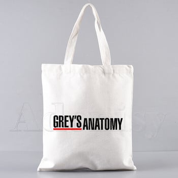 Τσάντα αγορών Greys Anatomy Bolsas De Tela Grocery Shopper Shopping Τσάντα από γιούτα Βαμβακερή τσάντα από γιούτα Sacola Reciclaje