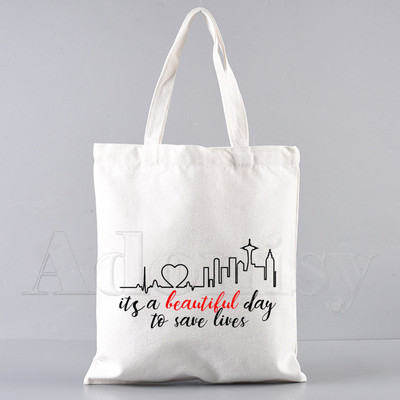 Grays Anatomy Shopping Bag Bolsas De Tela Grocery Shopper Shopping Jute Bag Pamučna torba Sacola Reciclaje od jute