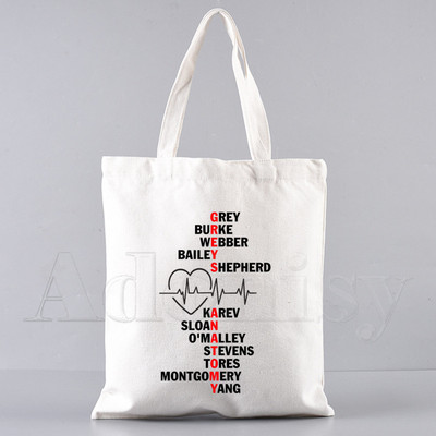 Grays Anatomy Shopping Bag Bolsas De Tela Grocery Shopper Shopping Jute Bag Pamučna torba Sacola Reciclaje od jute
