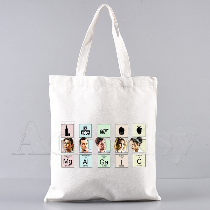 Grays Anatomy Shopping Bag Bolsas De Tela Grocery Shopper Shopping Jute Bag Pamučna torba Sacola Reciclaje od jute