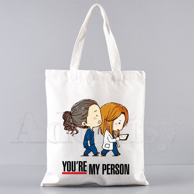 Grays Anatomy Shopping Bag Bolsas De Tela Grocery Shopper Shopping Jute Bag Pamučna torba Sacola Reciclaje od jute