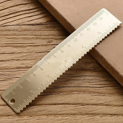 Vintažinė žalvario tiesi liniuotė mokiniams Kūrybiška metalinė trikampė liniuotė, lygintuvas Raštinės reikmenys Matavimo įrankis Mokykliniai reikmenys Nauja