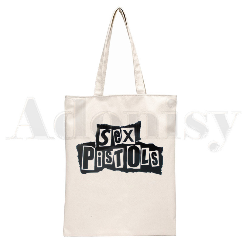 Sex Pistols Nostalgia Retro Rock Band Music Ullzang Дамска чанта Дамска елегантна платнена чанта Чанти за рамо Ежедневно пазаруване Дамска чанта за момичета