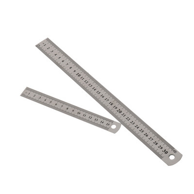 Double Side Stainless Steel Straight Ruler Metric Rule Precision Measuring Tool 15cm/6 inch 30cm/12 inch School Office Supplies
