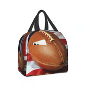 Nogomet protiv američke zastave, torba za ručak, izolirana kutija za ručak, mekana rashladna torba za djecu, odrasle muškarce, žene