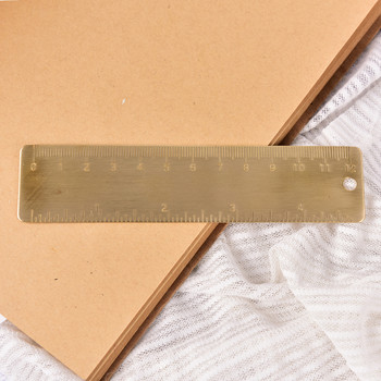 Ορειχάλκινος ίσιος χάρακας για σχολικό γραφείο Γραφική ύλη Μεταλλική ζωγραφική Εργαλεία σχεδίου Chancery Ροζ χρυσός Χάρακας μέτρησης σελιδοδείκτης Mini