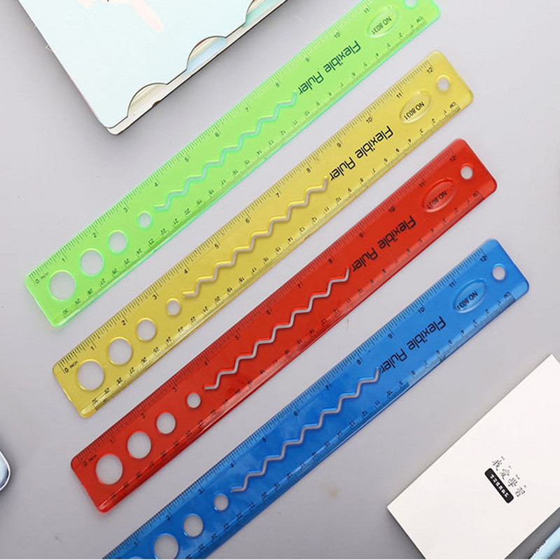 30 cm minkšta liniuotė, sulankstoma skaidri matavimo liniuotė Kūrybinės raštinės reikmenys studentų biuro reikmenys, daugiafunkciniai „pasidaryk pats“ piešimo įrankiai