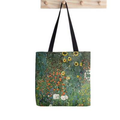 2021. Shopper Gustav Klimt The kiss printed Tote Bag žene Harajuku shopper torbica djevojka Torba za kupovinu na rame Ženska platnena torba