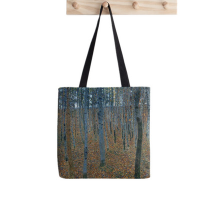 2021. Shopper Gustav Klimt The kiss printed Tote Bag žene Harajuku shopper torbica djevojka Torba za kupovinu na rame Ženska platnena torba