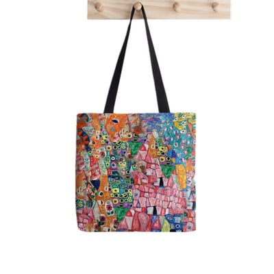 2021. Shopper Gustav Klimt The kiss printed Tote Bag žene Harajuku shopper torbica djevojka Torba za kupovinu na rame Ženska platnena torba