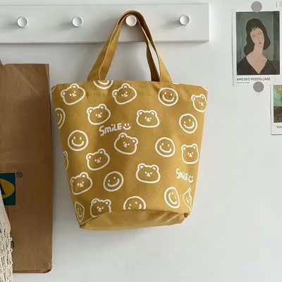 Za dame Kawaii djevojke Slatka torba s kantom Kutija za ručak Pamučno platno Ženska mala ručna torbica Spremnik za piknik Spremnik za večeru Vreće za pohranu hrane