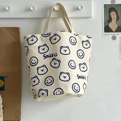 Za dame Kawaii djevojke Slatka torba s kantom Kutija za ručak Pamučno platno Ženska mala ručna torbica Spremnik za piknik Spremnik za večeru Vreće za pohranu hrane