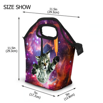 Sapce Cat Kids Lunch Bag Galaxy Space Insuled Cooler Thermal Holding A Hot Dog επαναχρησιμοποιήσιμο γεύμα Bento Box για Σχολικό Γραφείο