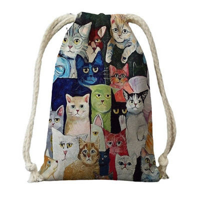 Ελαιογραφία εκτύπωση με τσάντες για γυναικείο σακίδιο από πολυεστερικό σχοινί σακίδιο πλάτης μπουκέτο στοματική τσάντα τσάντα ταξιδιού