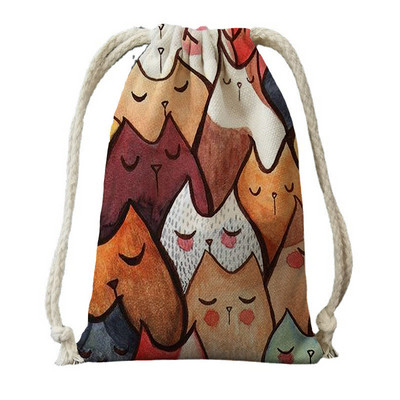 Ελαιογραφία εκτύπωση με τσάντες για γυναικείο σακίδιο από πολυεστερικό σχοινί σακίδιο πλάτης μπουκέτο στοματική τσάντα τσάντα ταξιδιού