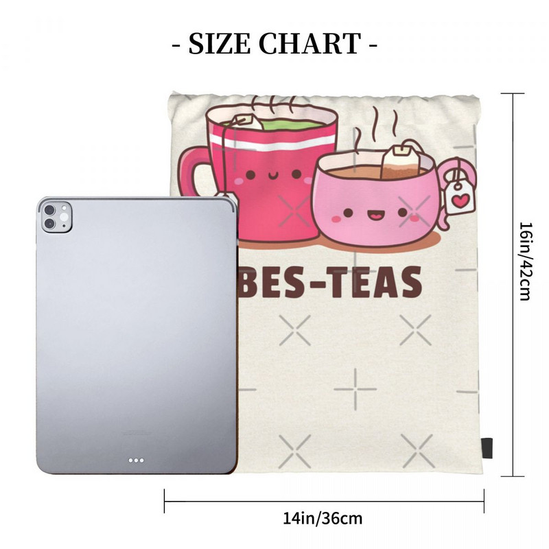 Slatke šalice za čaj Bes Teas Besties Torbe s uzicom Ruksaci Ruksak Torba za muškarce Muški ruksak s uzicom Muški