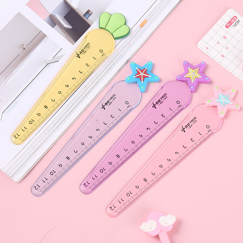 1 κομμάτι Lytwtw's Cute Carrot Star Sword Kawaii Stationery Cartoon Σχέδιο Δώρο Γραφείου Σχολικό Γατάκι ίσιο Πλαστικό χάρακα