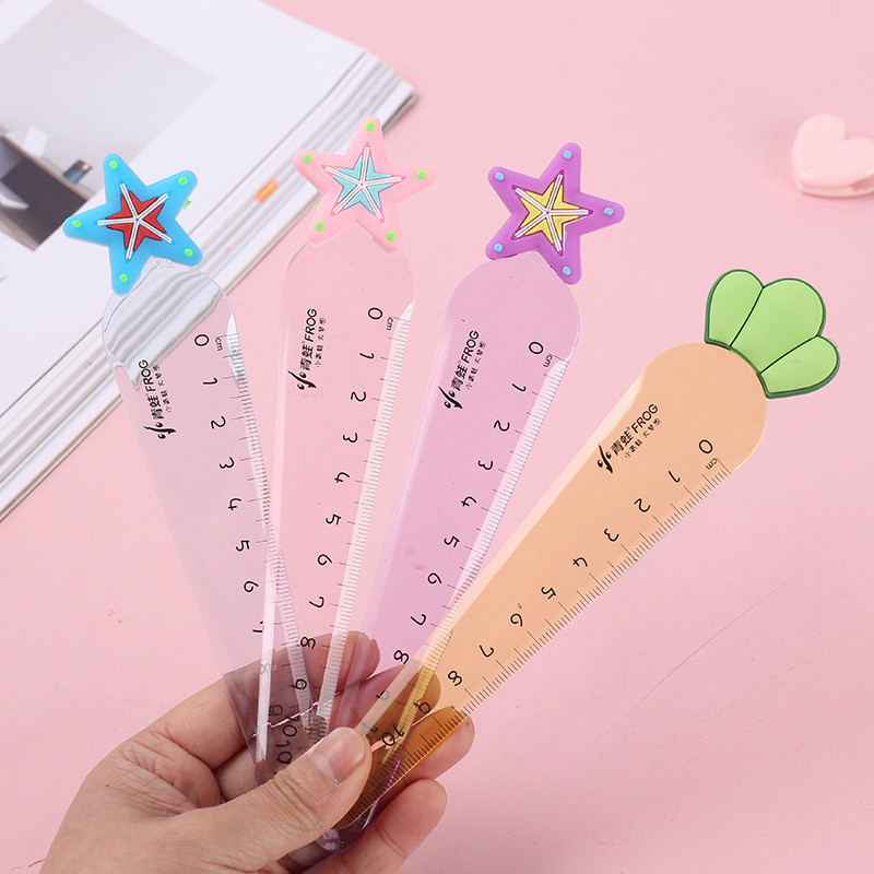 1 κομμάτι Lytwtw's Cute Carrot Star Sword Kawaii Stationery Cartoon Σχέδιο Δώρο Γραφείου Σχολικό Γατάκι ίσιο Πλαστικό χάρακα