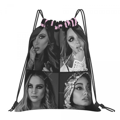 Little Mix hivatalos árunyomtatás 3 húzózsinóros táskák hátizsákok táskák női táskák férfi hátizsákok egyedi táskák logóval