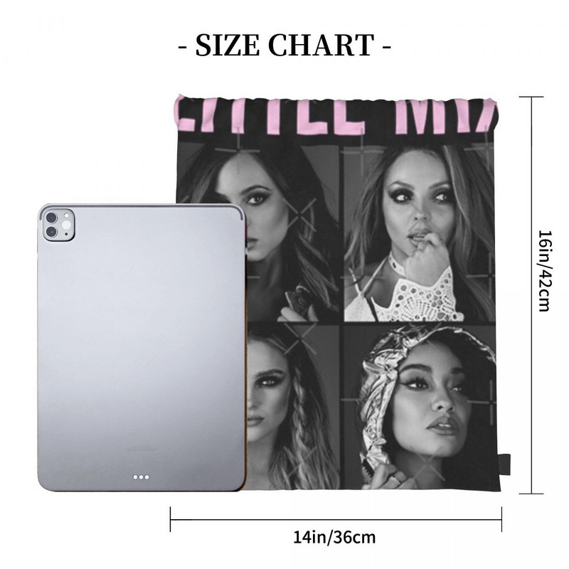 Oficiálna potlač s merchandise Little Mix, 3 tašky so sťahovacou šnúrkou, batohy, taška, dámska taška, pánske batohy, tašky na mieru s logom