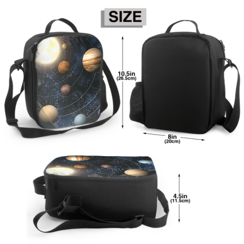 Planeti u Sunčevom sustavu Izolirana kutija za ručak Prijenosne torbe za ručak s podesivim remenom za rame Rashladna torba za višekratnu upotrebu