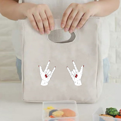 Fashion Print Insulation Θερμική τσάντα μεσημεριανού φαγητού για πικ-νικ Γυναικεία τσάντα μεσημεριανού φαγητού Γυναικείες Παιδικές ανδρικές τσάντες ψύξης οικολογικές πάνινες τσάντες