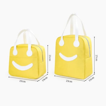 Φορητό Cartoon Smiley Lunch Box Θερμική τσάντα αδιάβροχη μεταφορά φαγητού για πικνίκ Bento μονωμένη τσάντα αξεσουάρ για γυναίκες