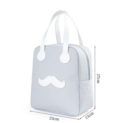 Prijenosna kutija za ručak s crtanim smajlićem Termalna torba Vodootporna nosiljka za hranu za piknik Bento spremnik Izolirana torba Pribor za žene