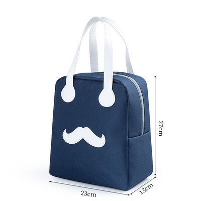 Prijenosna kutija za ručak s crtanim smajlićem Termalna torba Vodootporna nosiljka za hranu za piknik Bento spremnik Izolirana torba Pribor za žene