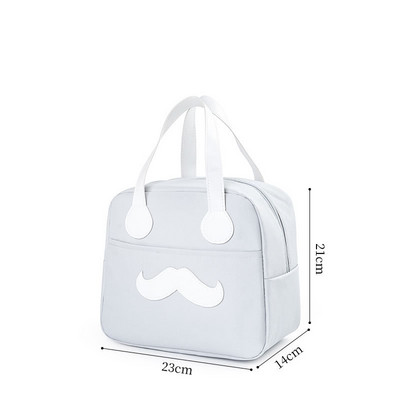 Prijenosna kutija za ručak s crtanim smajlićem Termalna torba Vodootporna nosiljka za hranu za piknik Bento spremnik Izolirana torba Pribor za žene