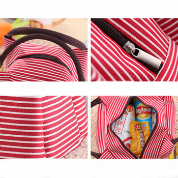 Stripes Lunch Bag για Γυναικεία Ισοθερμική Τσάντα Συσκευασμένες Θερμικές Σακούλες Τροφίμων Thermo Pouch Kids Lunch Bag Τσάντα ψυγείου