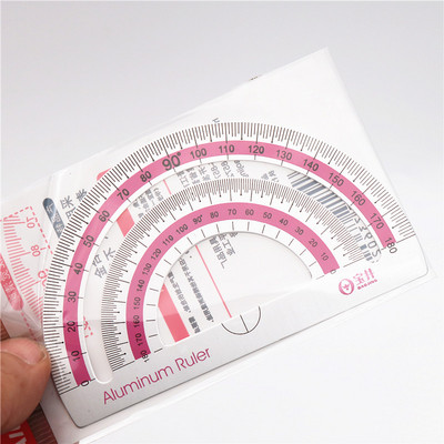4 gab./Komplekts UV alumīnija sakausējuma lineāls, rasējums, mērījums, ģeometrija, trijstūris, lineāls taisnvirziena transportētājs Dažādi lineāli