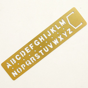 Radošais misiņa daudzfunkcionālais lineāls Grāmatzīme Burti un cipari Veidnes Glezniecības rīki Bērniem Dāvanas Kancelejas preces Skolas piederumi