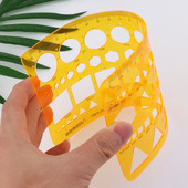 K Ρητίνη Κύκλοι Τετράγωνα Τρίγωνο Γεωμετρικό πρότυπο χάρακα Στένσιλ Εργαλείο μέτρησης Whosale&DropShip