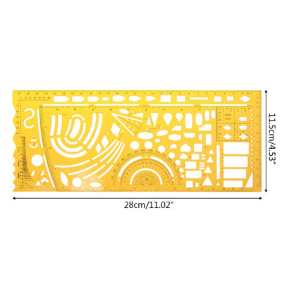 K Ρητίνη Κύκλοι Τετράγωνα Τρίγωνο Γεωμετρικό πρότυπο χάρακα Στένσιλ Εργαλείο μέτρησης Whosale&DropShip