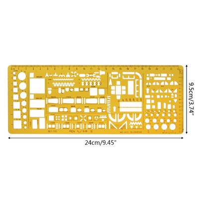 K Ρητίνη Κύκλοι Τετράγωνα Τρίγωνο Γεωμετρικό πρότυπο χάρακα Στένσιλ Εργαλείο μέτρησης Whosale&DropShip