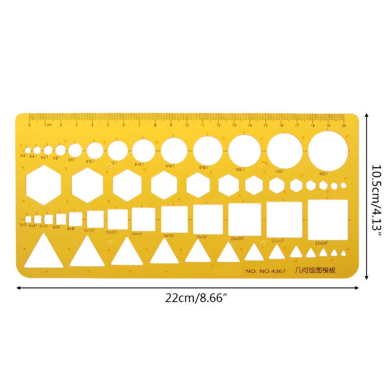 K Ρητίνη Κύκλοι Τετράγωνα Τρίγωνο Γεωμετρικό πρότυπο χάρακα Στένσιλ Εργαλείο μέτρησης Whosale&DropShip