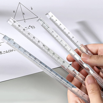 3D стерео прозрачни линийки 20 см измервателен инструмент Шаблон за рисуване Математически линийка Ъглова линийка Офис Училищни пособия Сладки канцеларски материали