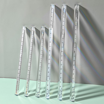 Τρισδιάστατοι στερεοφωνικοί διάφανοι χάρακες 20cm Εργαλείο μέτρησης Πρότυπο σχεδίασης Μαθηματικός χάρακας Χάρακας γωνίας Χάρακας Σχολικά είδη Γραφείου Χαριτωμένα χαρτικά