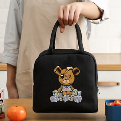 Geanta de prânz Geanta Geanta Cutie portabilă izolată Pânză Container termic pentru mâncare rece Picnic școlar Bărbați Femei Copii Cutie pentru cină de călătorie