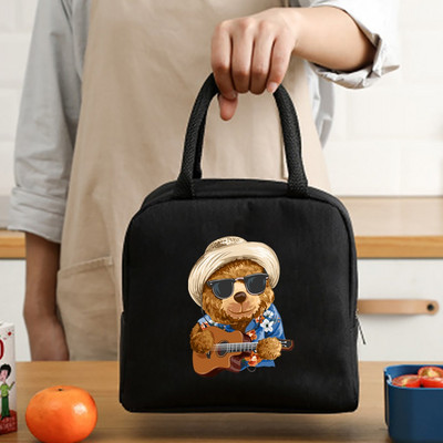 Geanta de prânz Geanta Geanta Cutie portabilă izolată Pânză Container termic pentru mâncare rece Picnic școlar Bărbați Femei Copii Cutie pentru cină de călătorie