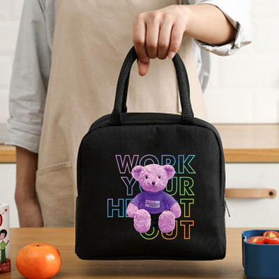 Geanta de prânz Geanta Geanta Cutie portabilă izolată Pânză Container termic pentru mâncare rece Picnic școlar Bărbați Femei Copii Cutie pentru cină de călătorie