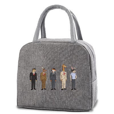 Dzesētāja pusdienu soma sievietēm pārnēsājama rāvējslēdzēja termo pusdienu kastīte, bērnu izolēta pusdienu kastīte karikatūru drukas maisiņš pārtikas uzglabāšanas somas