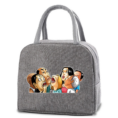 Dzesētāja pusdienu soma sievietēm pārnēsājama rāvējslēdzēja termo pusdienu kastīte, bērnu izolēta pusdienu kastīte karikatūru drukas maisiņš pārtikas uzglabāšanas somas