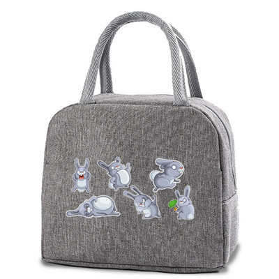 Dzesētāja pusdienu soma sievietēm pārnēsājama rāvējslēdzēja termo pusdienu kastīte, bērnu izolēta pusdienu kastīte karikatūru drukas maisiņš pārtikas uzglabāšanas somas