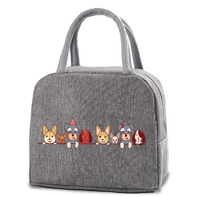 Dzesētāja pusdienu soma sievietēm pārnēsājama rāvējslēdzēja termo pusdienu kastīte, bērnu izolēta pusdienu kastīte karikatūru drukas maisiņš pārtikas uzglabāšanas somas