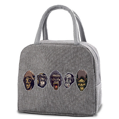 Dzesētāja pusdienu soma sievietēm pārnēsājama rāvējslēdzēja termo pusdienu kastīte, bērnu izolēta pusdienu kastīte karikatūru drukas maisiņš pārtikas uzglabāšanas somas