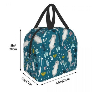 Προσαρμοσμένη Cute Otters Lunch Bag Γυναικεία Cooler Ζεστά μονωμένα κουτιά γεύματος για το Παιδικό Σχολείο