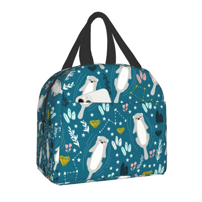 Προσαρμοσμένη Cute Otters Lunch Bag Γυναικεία Cooler Ζεστά μονωμένα κουτιά γεύματος για το Παιδικό Σχολείο